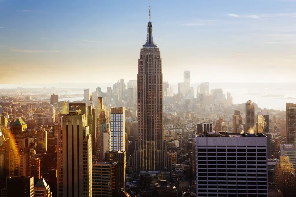 Vue aérienne impressionnante de la ville de New York, symbolisant la destination des états unis pour un déménagement depuis Bordeaux